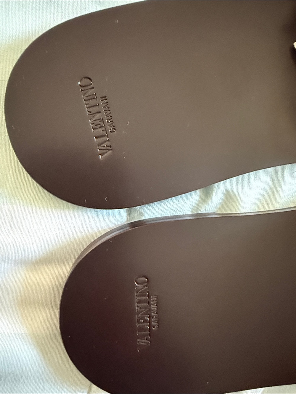Valentino Garavani Tan and Black Slide Sandals - Picture 3 of 8